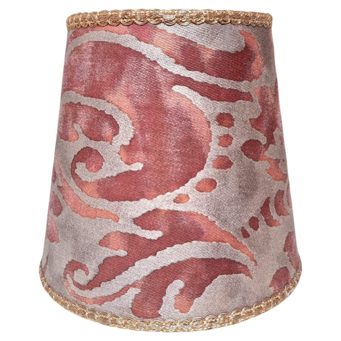 Empire Chandelier Lampshade Fortuny Fabric Burgundy and Gold Sevigne Pattern