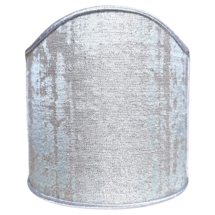 Clip On Shield Shade Aquamarine and Silver Jacquard Rubelli Fabric Venier Pattern