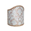Wall Sconce Clip-On Lamp Shade Fortuny Fabric Aquamarine & Silvery Gold Delfino Pattern
