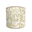 Drum Lampshade in Fortuny Fabric Bayou-Lime Green & Beige Sevres Pattern