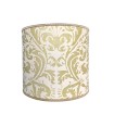 Drum Lampshade in Fortuny Fabric Bayou-Lime Green & Beige Sevres Pattern