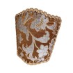 Wall Sconce Venetian Clip On Shield Shade in Bronze and Silver Silk Jacquard Rubelli Les Indes Galantes Pattern