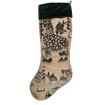 Luxury Christmas Stocking with Cuff Luigi Bevilacqua Silk Heddle Velvet Olive Green Fiere Pattern