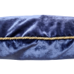 Luxury Embroidered Blue Rubelli Velvet Pillow with Corner Tassels