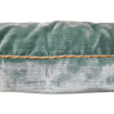 Luxury Embroidered Aqua Rubelli Velvet Pillow with Corner Tassels