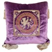 Coussin Fait Main en Velour Rubelli Brodé Violet