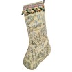 Luxury Christmas Stocking Luigi Bevilacqua Velvet Baltico Green Da Vinci Pattern