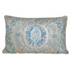 Decorative Pillow Cover Fortuny Fabric Blue-Green & Silvery Gold Orsini Texture Pattern