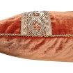 Embroidered Pillow with Antique Gold Metallic Galon Burnt Orange Rubelli Velvet