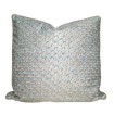 Housse de Coussin Fait Main en Tissu Fortuny Papiro Bleu-Vert et Or