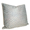 Housse de Coussin Fait Main en Tissu Fortuny Papiro Bleu-Vert et Or