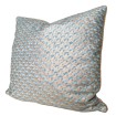 Housse de Coussin Fait Main en Tissu Fortuny Papiro Bleu-Vert et Or