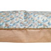 Housse de Coussin Fait Main en Tissu Fortuny Papiro Bleu-Vert et Or