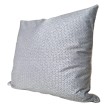 Housse de Coussin Fait Main en Tissu Fortuny Bivio Bleu-Gris et Argent