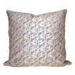 Throw Pillow Cushion Cover in Fortuny Fabric Indigo Blue & Silvery Gold Richelieu Pattern Fortuny 