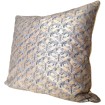 Throw Pillow Cushion Cover in Fortuny Fabric Indigo Blue & Silvery Gold Richelieu Pattern Fortuny 