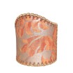 Wall Sconce Clip-On Shield Shade Fortuny Fabric Burnt Apricot & Silvery Gold Barberini Pattern Half Lamp Shade