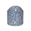 Wall Sconce Clip-On Lamp Shade Fortuny Fabric Blue & Silvery Gold Granada Pattern