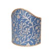 Wall Sconce Clip-On Lamp Shade Fortuny Fabric Blue & Silvery Gold Granada Pattern