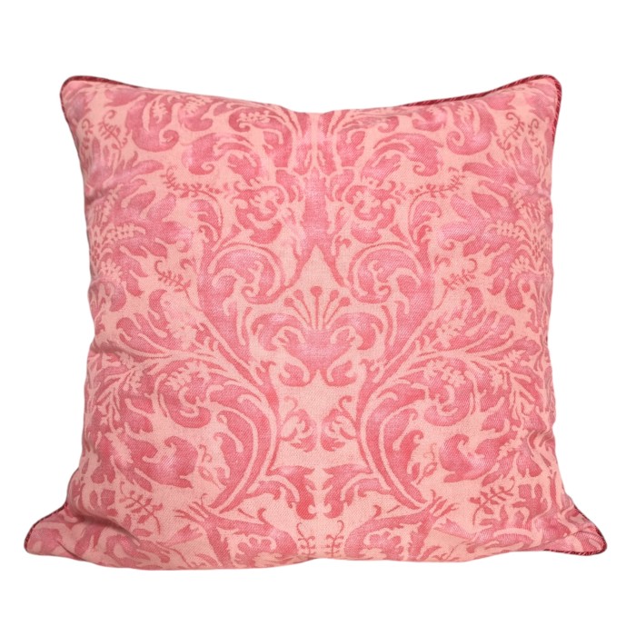 Housse de Coussin Fait Main en Tissu Fortuny Sevres Rouge