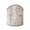 Wall Sconce Clip-On Shield Shade Off-White and Gold Silk Lampas Zanni Rubelli Fabric Mini Lampshade