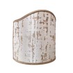 Wall Sconce Clip-On Shield Shade Off-White and Gold Silk Lampas Zanni Rubelli Fabric Mini Lampshade