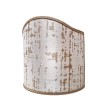 Wall Sconce Clip-On Shield Shade Off-White and Gold Silk Lampas Zanni Rubelli Fabric Mini Lampshade