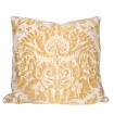 Fortuny Fabric Throw Pillow Cushion Cover Yellow & White Demedici Pattern