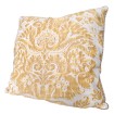 Housse de Coussin Fait Main en Tissu Fortuny Demedici Jaune et Blanc