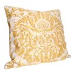 Fortuny Fabric Throw Pillow Cushion Cover Yellow & White Demedici Pattern