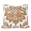 Fortuny Fabric Throw Pillow Cushion Cover in Caramel & White Glicine Pattern