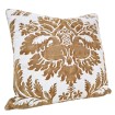 Fortuny Fabric Throw Pillow Cushion Cover in Caramel & White Glicine Pattern