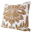 Fortuny Fabric Throw Pillow Cushion Cover in Caramel & White Glicine Pattern