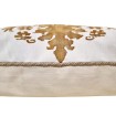 Fortuny Fabric Throw Pillow Cushion Cover in Caramel & White Glicine Pattern