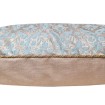 Housse de Coussin Fait Main en Tissu Fortuny Delfino Aquamarine et Or