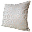 Housse de Coussin Fait Main en Tissu Fortuny Delfino Aquamarine et Or