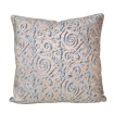 Housse de Coussin Fait Main en Tissu Fortuny Maori Bleu et Or