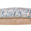 Fortuny Fabric Throw Pillow Cushion Cover Blue & Silvery Gold Maori Pattern