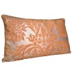 Double Sided Fortuny Fabric Pillow Cover Burnt Apricot & Silvery Gold Barberini Pattern