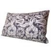 Housse de Coussin Fait Main en Tissu Fortuny Melagrana Noir et Argent