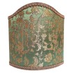 Venetian Lampshade in Rubelli Silk Jacquard Fabric Green and Gold Les Indes Galantes Pattern Half Lamp Shade