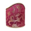 Wall Sconce Clip On Shield Shade in Cardinal and Gold Silk Jacquard Rubelli Les Indes Galantes Pattern