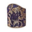 Wall Sconce Clip On Shield Shade in Blue Purple and Gold Silk Jacquard Rubelli Les Indes Galantes Pattern