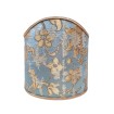 Wall Sconce Clip On Shield Shade in Sky Blue and Gold Silk Jacquard Rubelli Les Indes Galantes Pattern