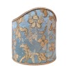 Wall Sconce Clip On Shield Shade in Sky Blue and Gold Silk Jacquard Rubelli Les Indes Galantes Pattern