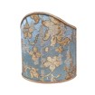 Wall Sconce Clip On Shield Shade in Sky Blue and Gold Silk Jacquard Rubelli Les Indes Galantes Pattern