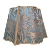 Fancy Square Lamp Shade Aqua Blue and Gold Silk Brocade Rubelli Fabric Aida Pattern