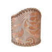 Wall Sconce Clip-On Shield Shade Fortuny Fabric Warm French Brown & Gold Sevigne Pattern Mini Lampshade Fortuny 