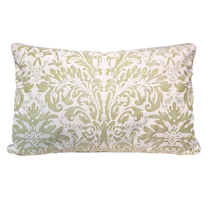 Fodera per Cuscino in Tessuto Fortuny Sevres Bayou-lime Verde & Beige