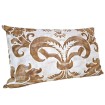 Housse de Coussin Rectangulaire Fait Main en Tissu Fortuny Glicine Marron et Blanc